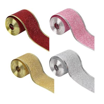 2inch X 90 Yards Christmas Wired Edge Ribbon Versatile DIY Xmas Decoration Elegant for Gift Wrapping Lightweight Accessories