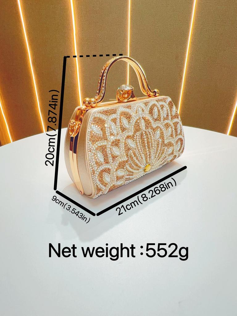 Kopertówka na ramię z dżetami: Damska Torebka Wieczorowa i Imprezowa