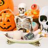 Skull Storage Tray Halloween Scary Skeleton Candy Bowl Resin Skull Fruit Snack Serving Tray Vintage Jewelry Dish for Home Tabletop Party Bar Decor