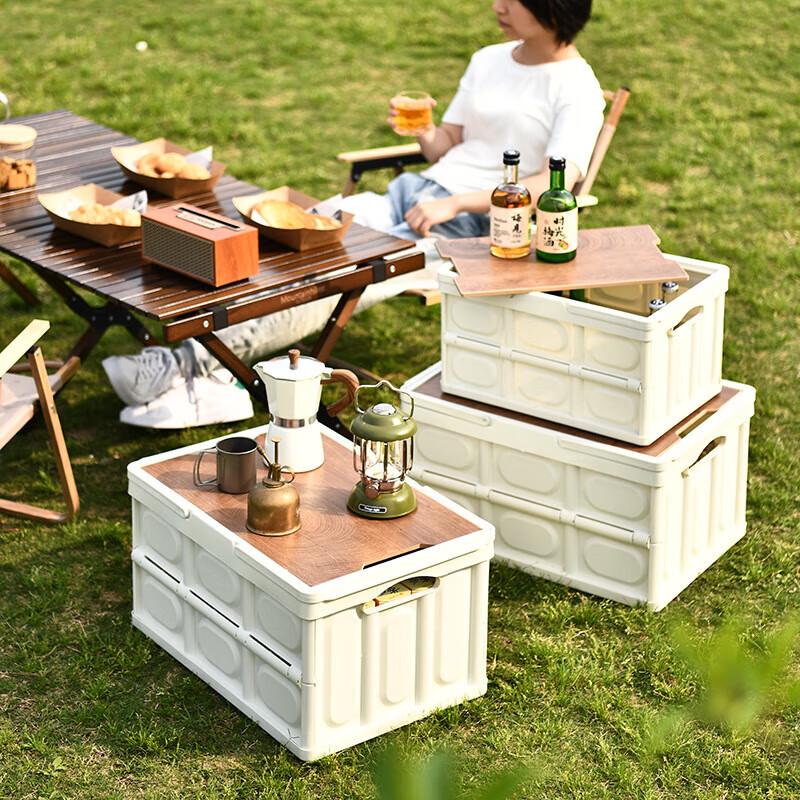 Explorer Portable Folding Storage Box with Wooden Lid