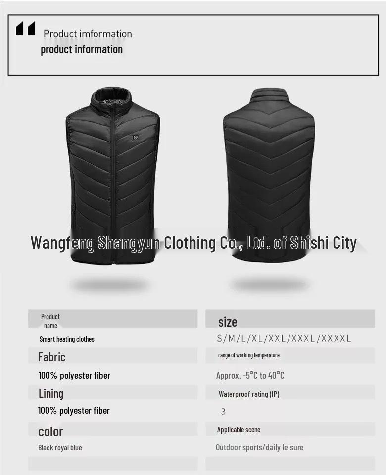 Unisex USB Electric Heated Vest with Smart Temperature Control for Winter Warmth