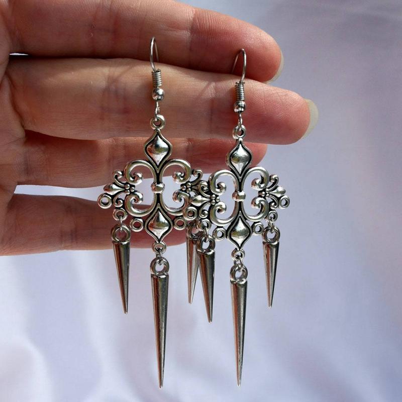 

Grunge Accessories Cross Rivet Drop Earrings Punk Charms Earrings Goth Jewelry Korean Fashion Earrings For Women