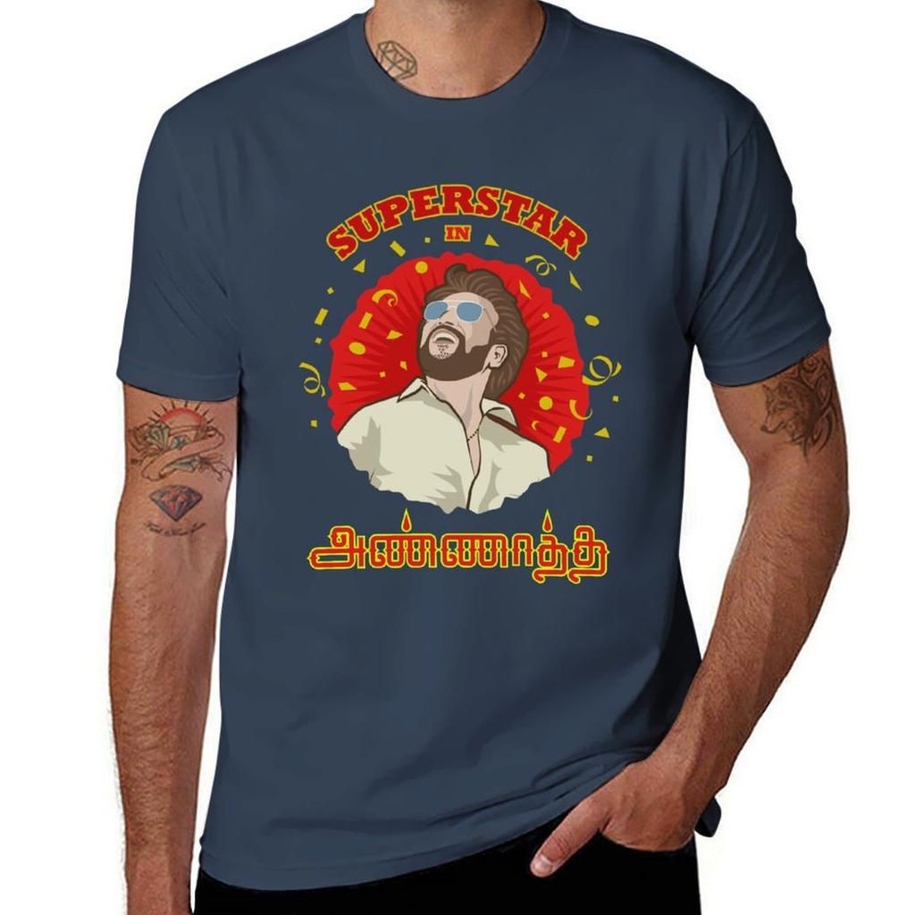 Annatha Tamil Movie Superstar Rajinikanth TShirt Functional Casual Short Sleeve Tee