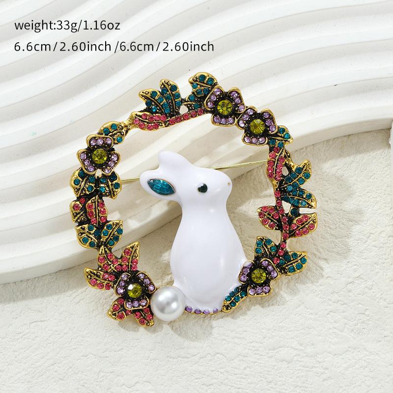 Retro brooch dripping rabbit creative three-dimensional cute animal pin women s clothing coat temperament accessories