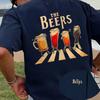 2026 New Cotton T Shirt 2026 New The Beers Print T Shirt Unisex Funny Beer Glass Abbey Road Print Casual Streetwear Tops