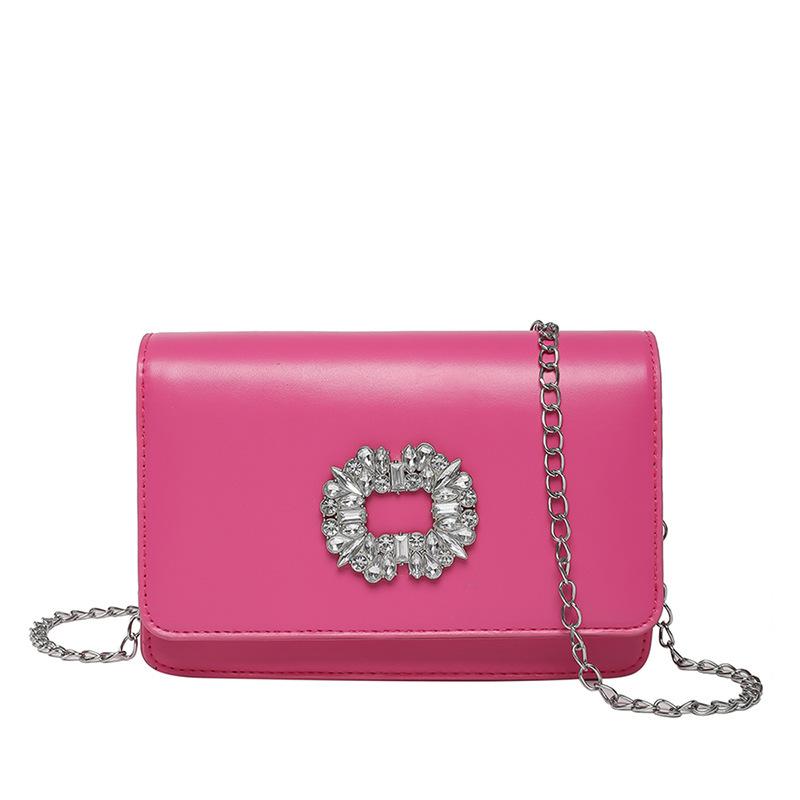 Simple small square bag 2025 new Korean version foreign style fashion diamond-encrusted chain bag foreign style shoulder messenger women's bag
