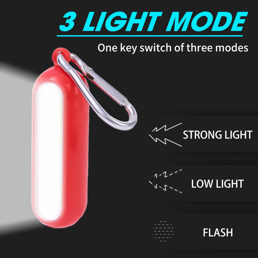 Mini COB LED Keychain Flashlights Outdoor Emergency Light Mini Flashlight Pocket-sized Torch for Camping Hiking