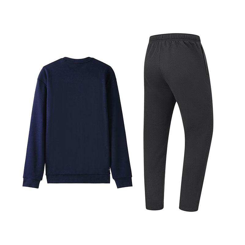 Li Ning Fashionable Comfortable Long Sleeve Sweatshirt And Versatile Long Pants Casual Sports Suit Men suit AWDVG81-4+AKLUA75-5