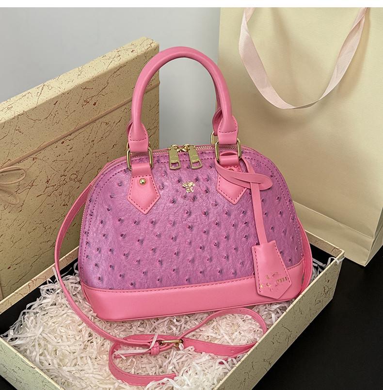 Women's Vintage 2025 Ostrich Pattern Large Capacity Handbag - Single Shoulder/Crossbody