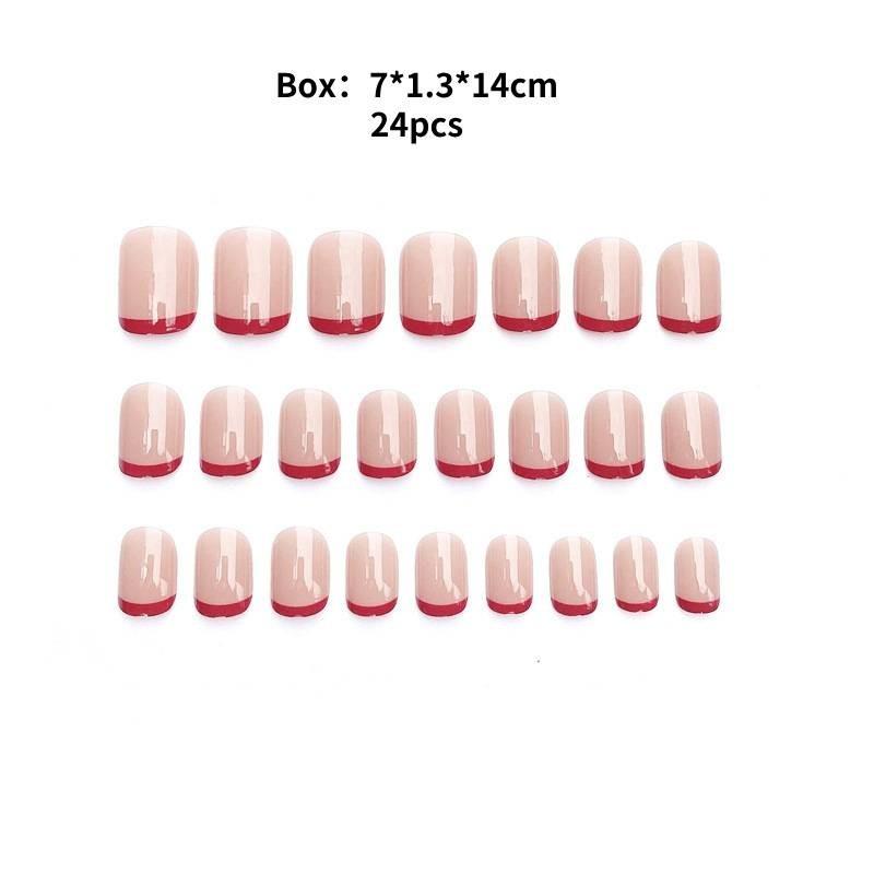 

Готовый Износостойкий Маникюрный Лак для Ногтей Край Красный Маникюрный Патч Розовый Светлый