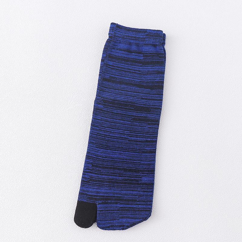 Two-Toe Cotton Socks: Striped, Sweat-Absorbent, Mid-Tube Style for All Seasons, Unisex Split-Toe Design