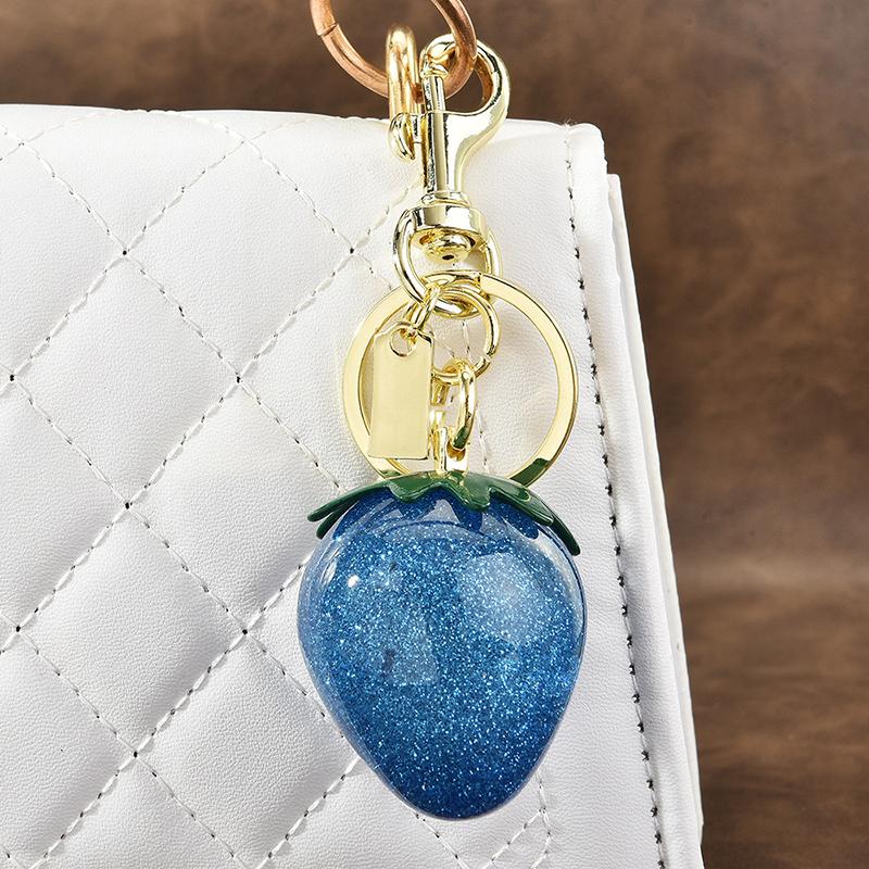 Strawberry Bag Charm Purse Charms Keychain,Strawberry Purse Charm,Strawberry Accessories Keychian For Women Valentine Bag Gifts