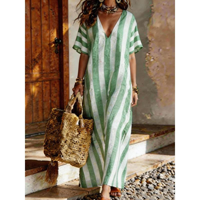 BITCED Fashion Summer Spring Short Sleeve V-Neck Casual Dresses
