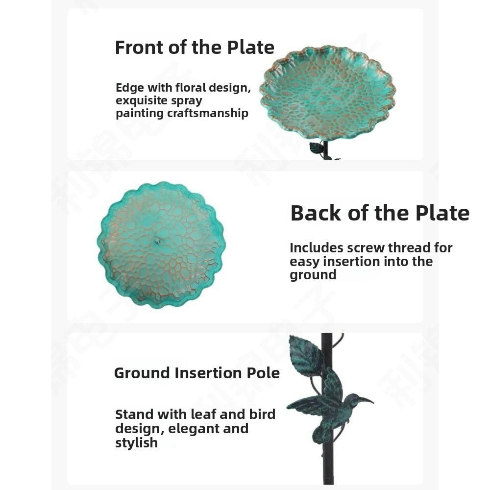 Iron Bird Feeder Ground Plugin Durable Bird Feeding Dish Bird Raising Tool Bird Water Bowl  Outdoor