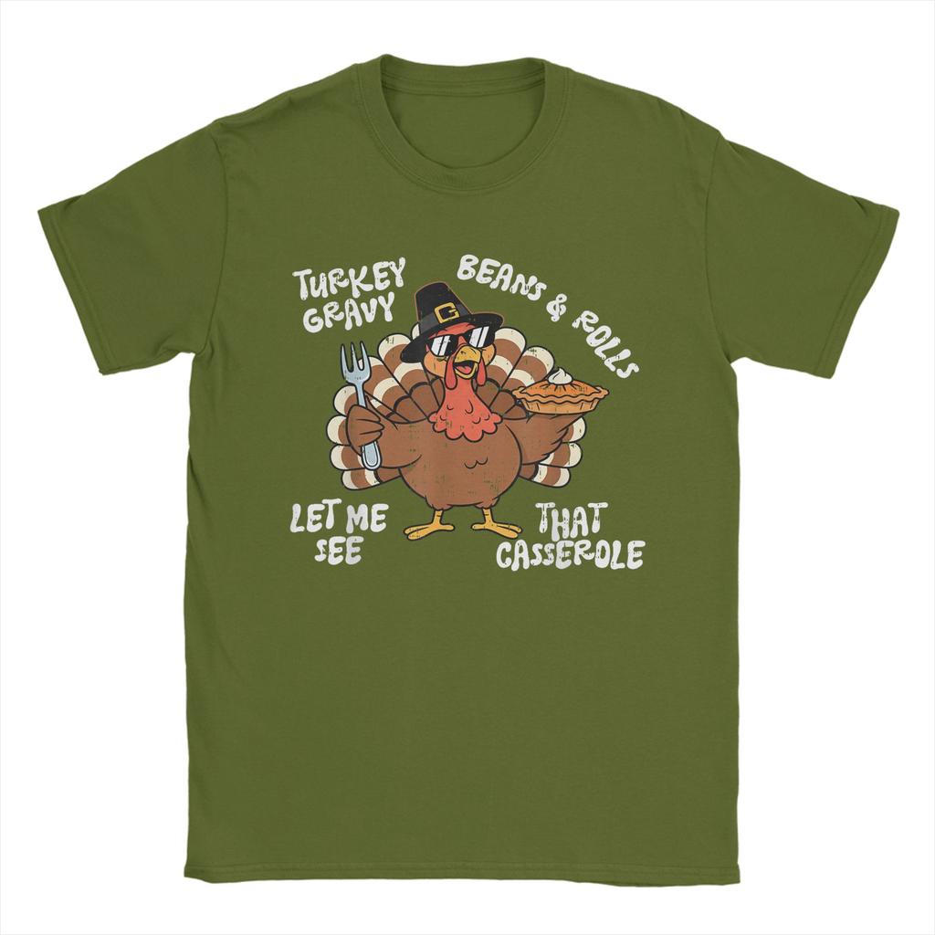 Turkey Gravy Beans and Rolls Casserole Funny Thanksgiving  T-Shirt Couple T-Shirts Breathable Tees Cheap Oversize Clothing