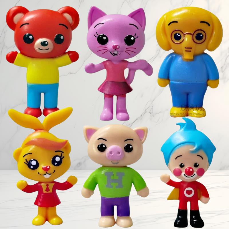 6 piezas/set Lindo Payaso Plim Figura de Anime Juguete PVC Modelo de Educación para el Despertar Muñecas Para Niños Regalo Decoraciones de Escritorio