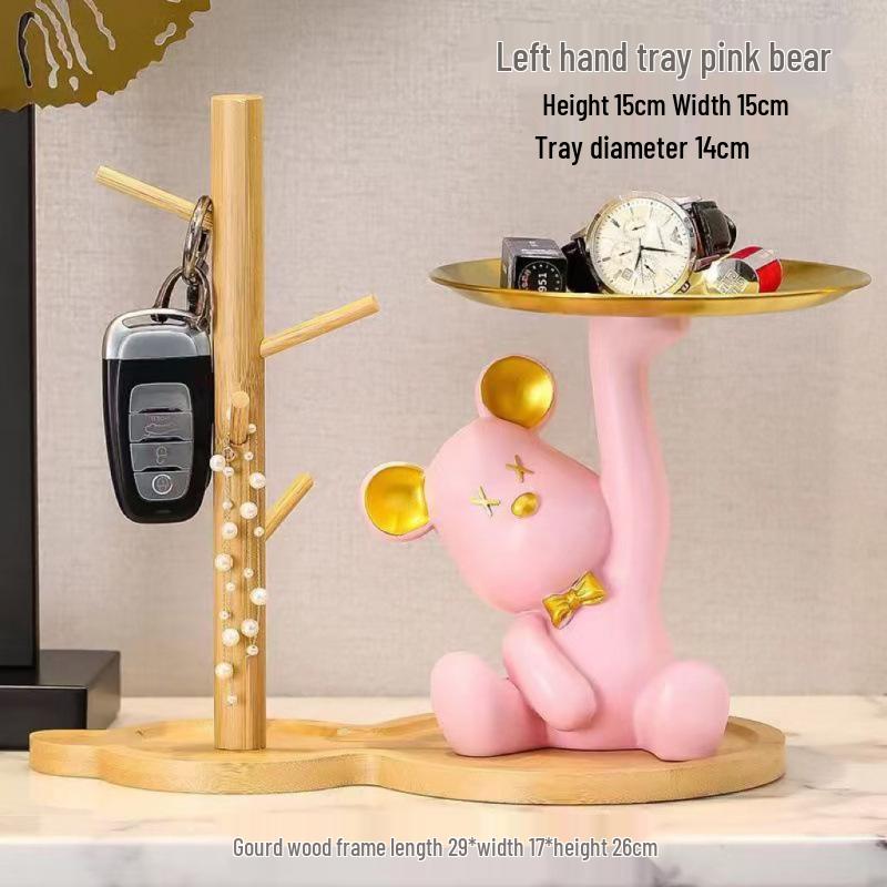 Hani Light Luxury Bear Key Tray for Living Room or Office