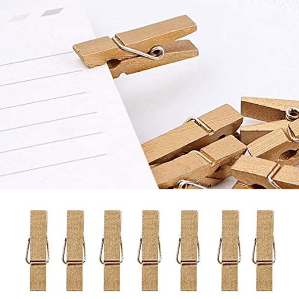 50Pcs Mini Wooden Clip Hanging Photo Paper Peg Clothespin Craft Clips DIY V6B4 C4N6