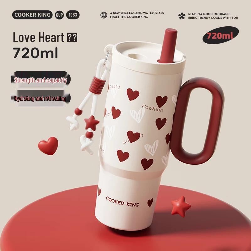 COOKER KING Large Capacity Insulated Tumbler with Straw