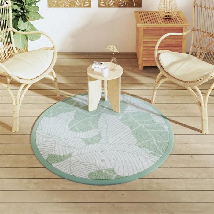 VidaXL Tapis d'extérieur vert Ø120 cm PP, tapis de jardin, tapis de sol, moquette de sol, carpette, tapis de patio, tapis 368588