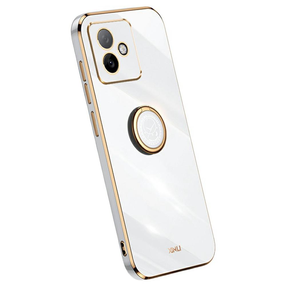 

XINLI For Honor X60 GT 5G Case Ring Kickstand Electroplating TPU Phone Cover White