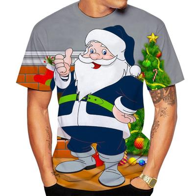 Sommer-Bestseller Weihnachtsmann 3D-Druck T-Shirt Heiligabend lässiges kurzärmeliges Oberteil