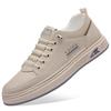 Mens Leather Casual Shoes Spring Summer Trendy Slip On Sneakers Breathable Hollow Out White Shoes