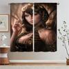 Female Elf Bedroom Curtains 2 Pieces Short Window Curtains for Living Room Partition Curtain Rods Curls Blinds Tentacles Blind