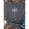 Women'S T-shirt Dandelion Print - Comfortable Long Sleeved Round Neck - Perfect Choice for Spring and Autumn Casual Wear