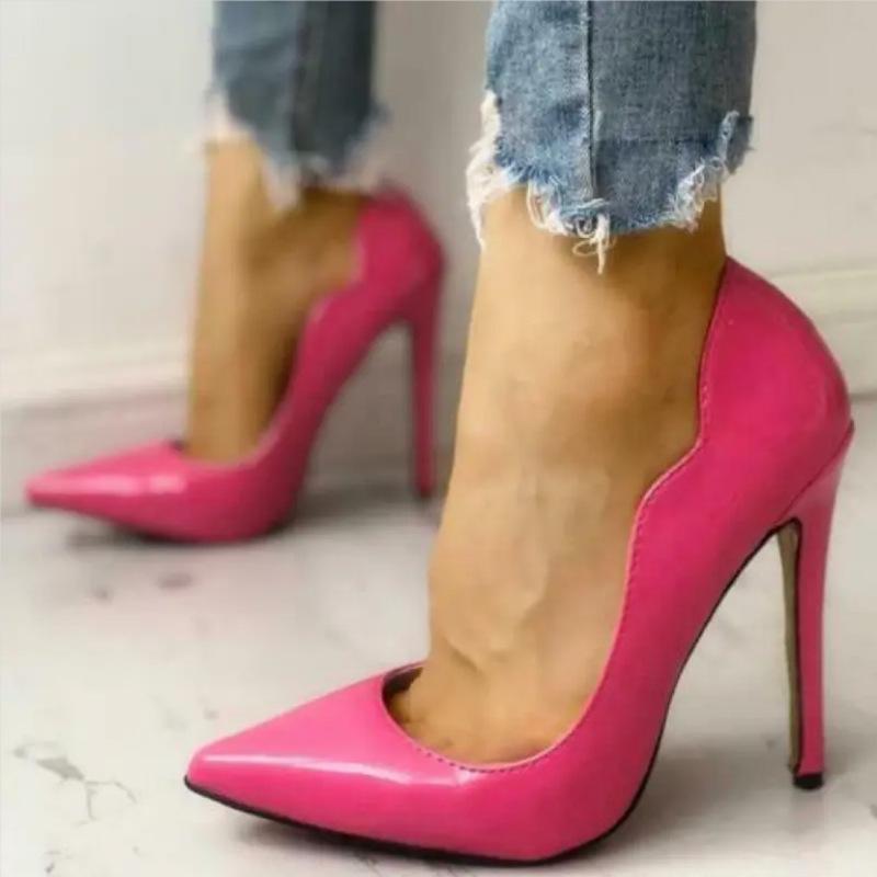 

Мода Новые Роскошные Розовые Кудри Верх Женские Лакированные Острый Носок Шпилька Высокие Каблуки Сексуальные Женские Туфли для Вечеринки Клубные Танцевальные Лодочки Большого Размера 42