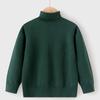 Children's Sweaters Autumn and Winter Pure Cotton Line Boys and Girls Baby Pullover Turtleneck Bottoming Sweater