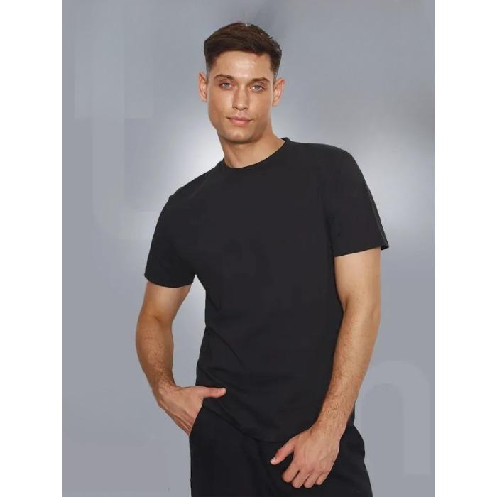 

Летние футболки с круглым вырезом однотонные модные повседневные из чистого хлопка с коротким рукавом мужские футболки 3XL чёрный