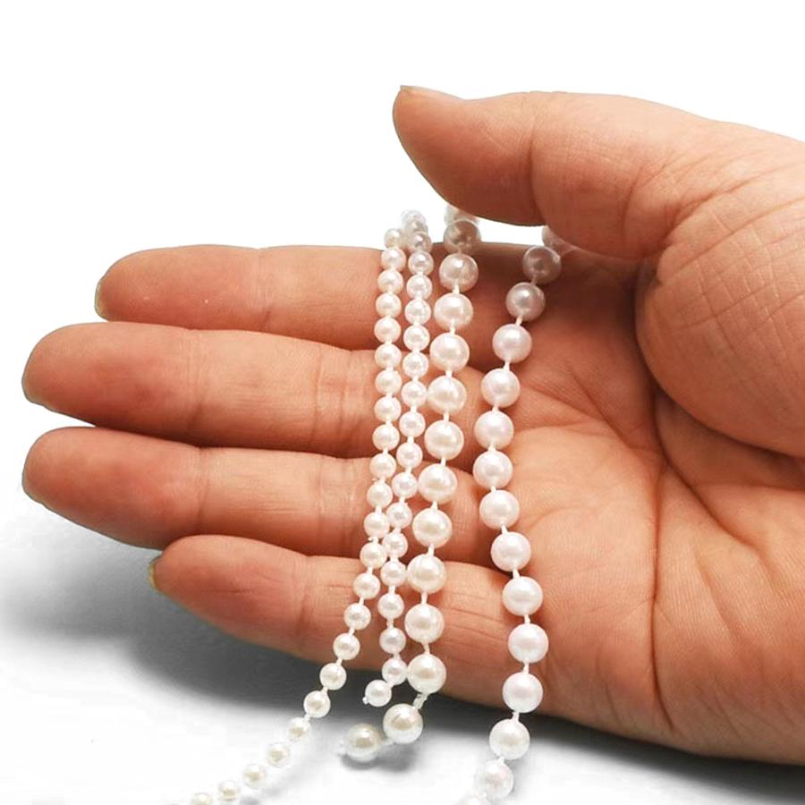 1/2pcs Circular String Plastic Pearl Chain Connecting Beads DIY Decor Handmade Sewing Accessories for Indoor Wedding Party XJM