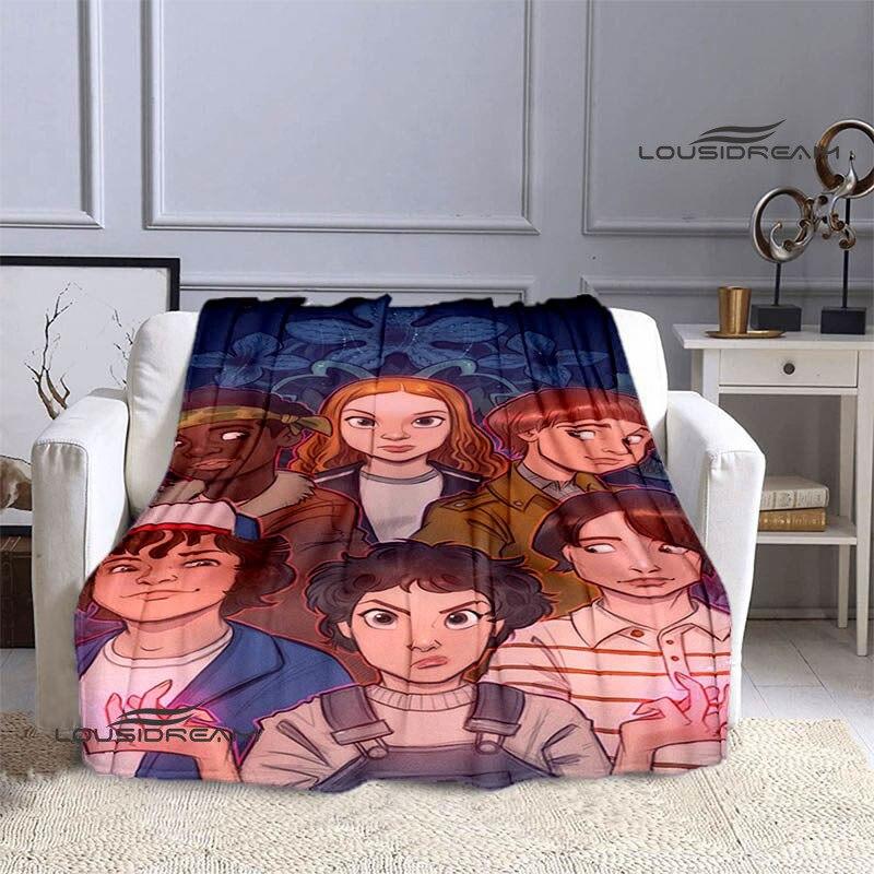 Stranger Things Klassieke Print Deken Dunne Deken Flanel Zacht en Comfortabel Huis Reisdeken Verjaardagscadeau Beddeken