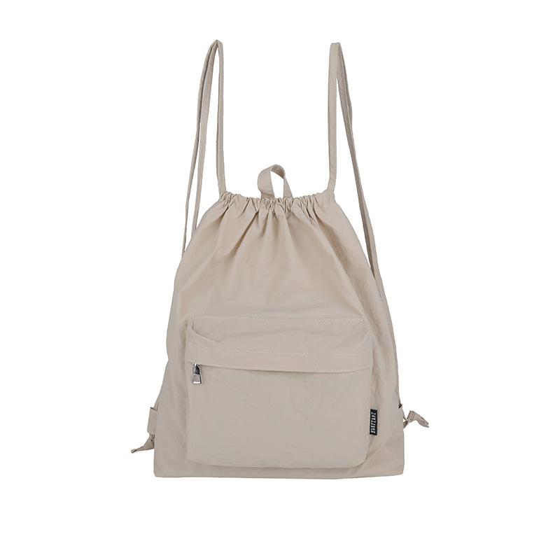 Leichter Rucksack mit großem Fassungsvermögen, Nylon-Kordelzugrucksack, Damen-Reisetasche