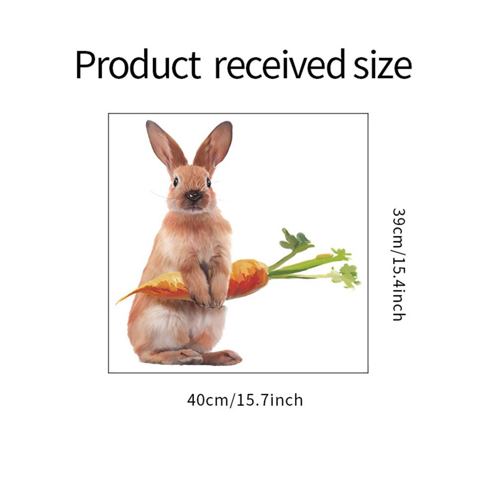 Cute Rabbit Carrot Wall Stickers Children Room Porch Wallpaper Detachable Waterproof Window Beautification Decoration Decals 39x40cm#0