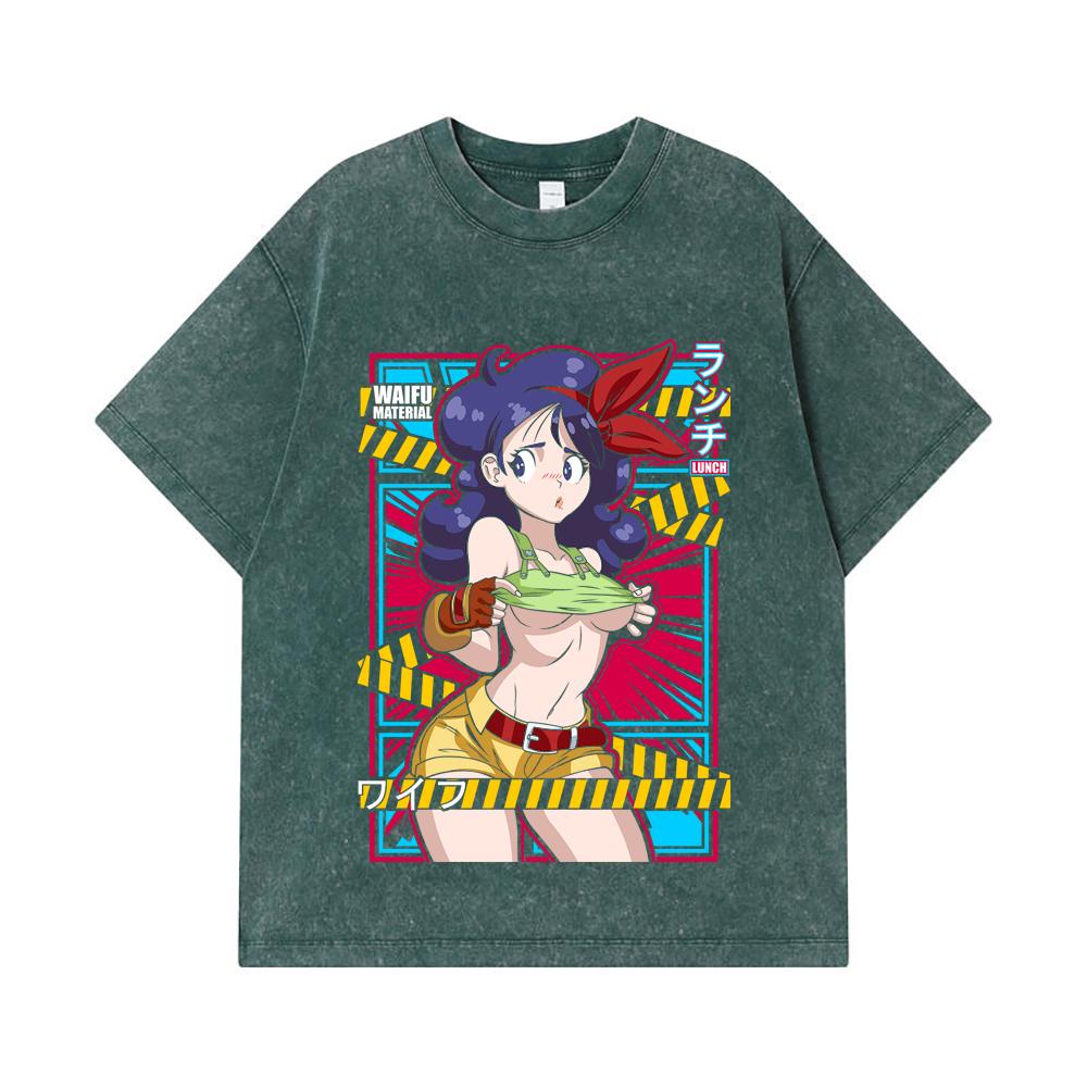 T-shirt Lavate 275 GSM 100% Cotone Dragon Ball V44 Stampa Waifu Pranzo Unisex T-shirt in Cotone Pesante