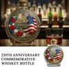 250th Anniversary Glass Decanter Bottle 3D Embossed USA Flag Floral 1776-2026 Liquor Bottle for Bourbon Scotch Fathers Day Gift