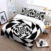 Geometric Spiral Art Decoration Set Soft Comfortable Duvet Cover Bedding Set Included 1*Duvet Cover & 2*Pillowcases, Gift