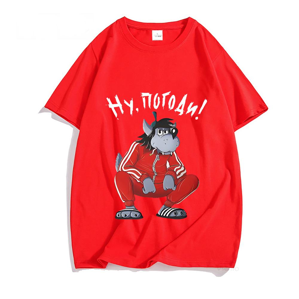 Nu Pogodi Well Just You Wait Wolf Hare T-shirt Cartoon Print Harajuku Kawaii Tshirt Unisex Cute Tee-shirt Sudaderas O-neck Tops