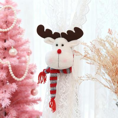 Christmas Curtain Tieback Buckle 3D Santa Snowman Reindeer Cartoon Doll Curtain Holdback Fastener for Living Room Home Hotel Window Decor