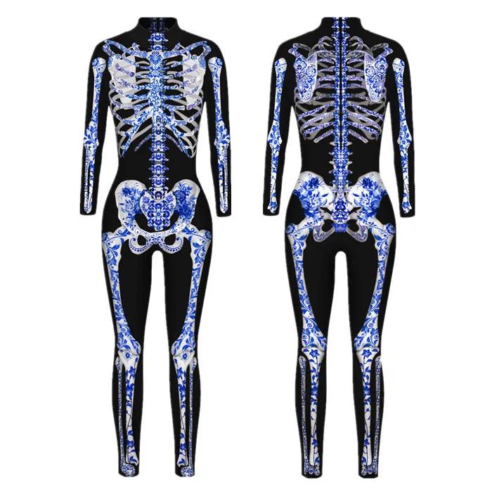 3D Digital Printing Stage Performance Costumes Adults Halloween Events Carnival Theme Party Cosplay Outfit Pretend Game Jumpsuit