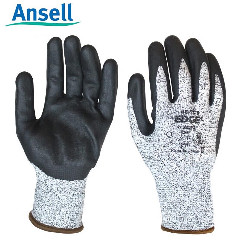Ansell 48-706 Industrial Nitrile Coated Cut-Resistant Work Gloves