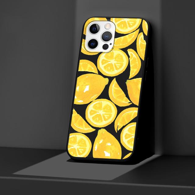 

Чехол для телефона Apple Iphone 14 11 13 Pro Max 12 Mini Xr 7 8 +Se 2020 Xs 6 6s Plus Роскошный силиконовый черный чехол с фламинго и фруктами iPhone 6(6s)