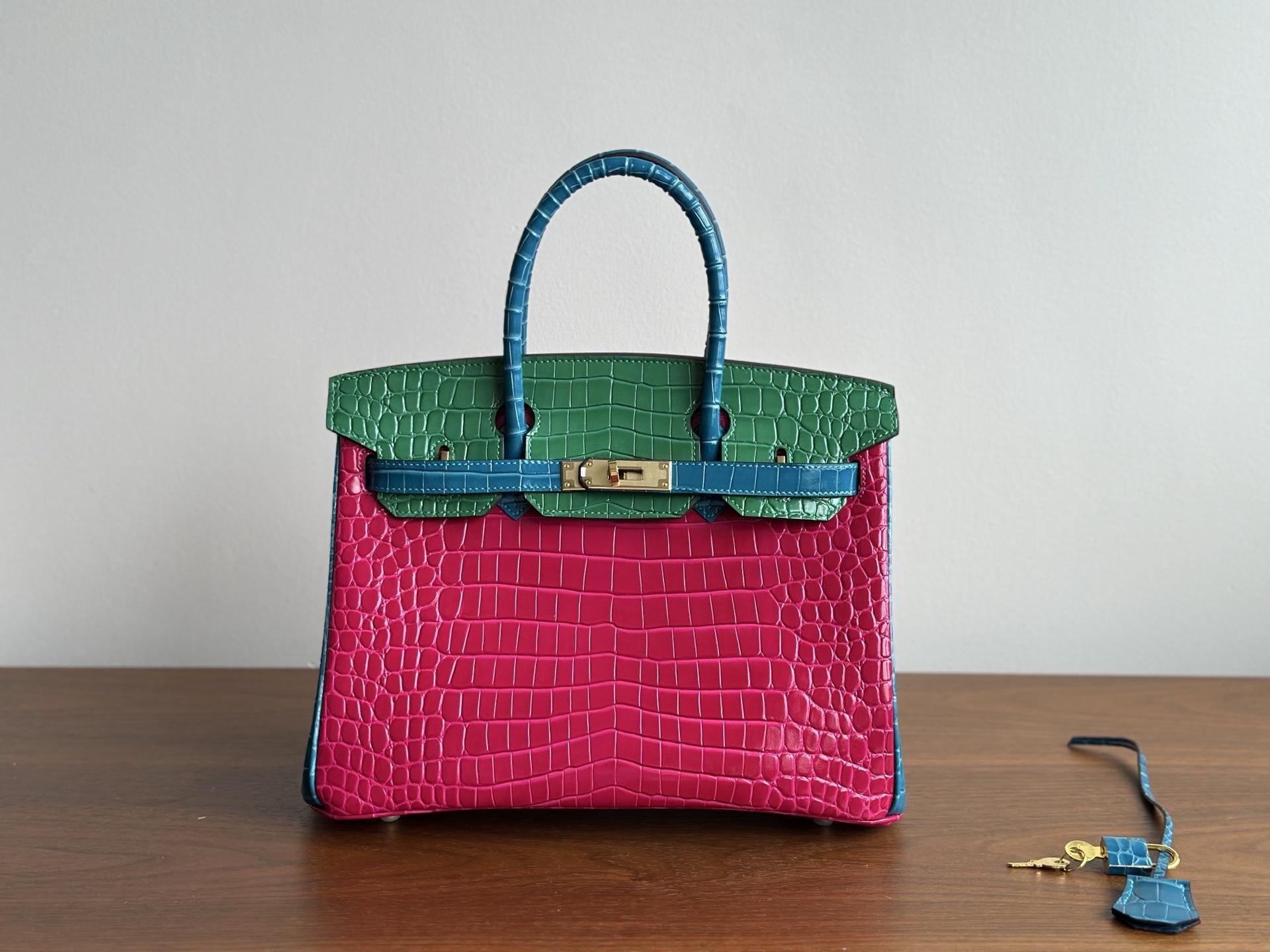 

Казілан кольорове блокування версія з лацканами високого класу крокодилячий візерунок ручна платинова сумка жіноча крос-бордър мода універсальна жіноча сумка 30cm