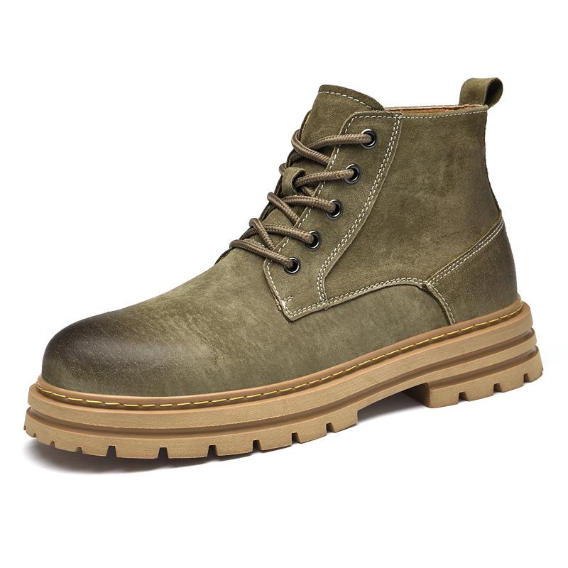 Men s High Top Matte Leather Martin Boots - Outdoor Work & Hiking Casual Boots for Autumn & Winter. EU 42