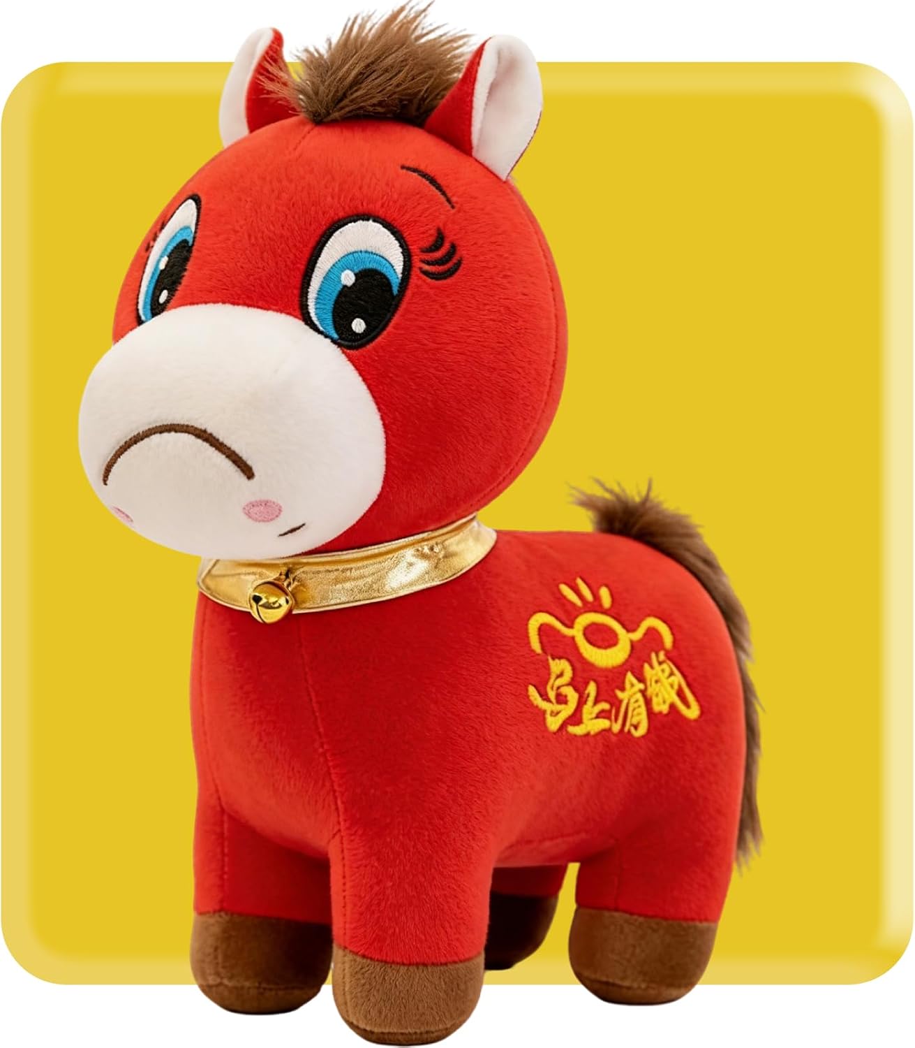 

Year of The Horse 2026 Plush Funny Smiling/Crying Horses Plushie Figurine Lucky Chinese Lunar New Year Mascot Zodiac Ornament