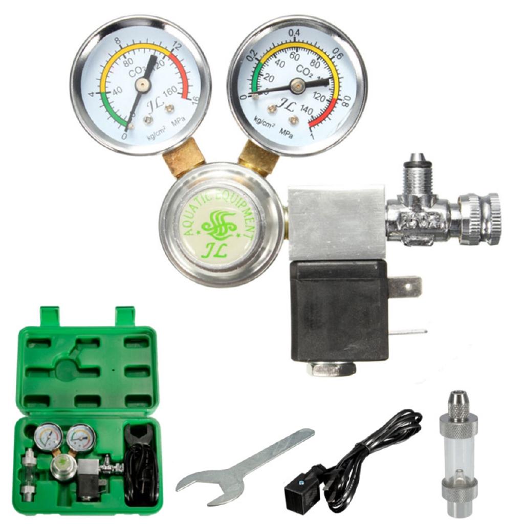 New Co2 Equipment Regulator Magnetic Solenoid Two Gauge Bubble Counter for Aquarium Service 220V To 240V