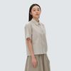 Route Women's Semi Crop Pocket Short Sleeve Shirt Light Beige (S24MWRSH61)