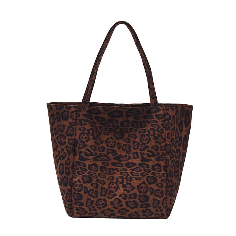 

Осенняя сумка с леопардовым принтом женская новая высококачественная текстурированная замшевая сумка на плечо модная универсальная сумка-тоут 47/27/33/15